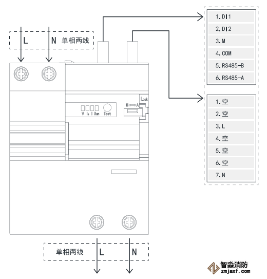 TY-610-2P智慧空開(kāi)產(chǎn)品接線(xiàn)示意圖