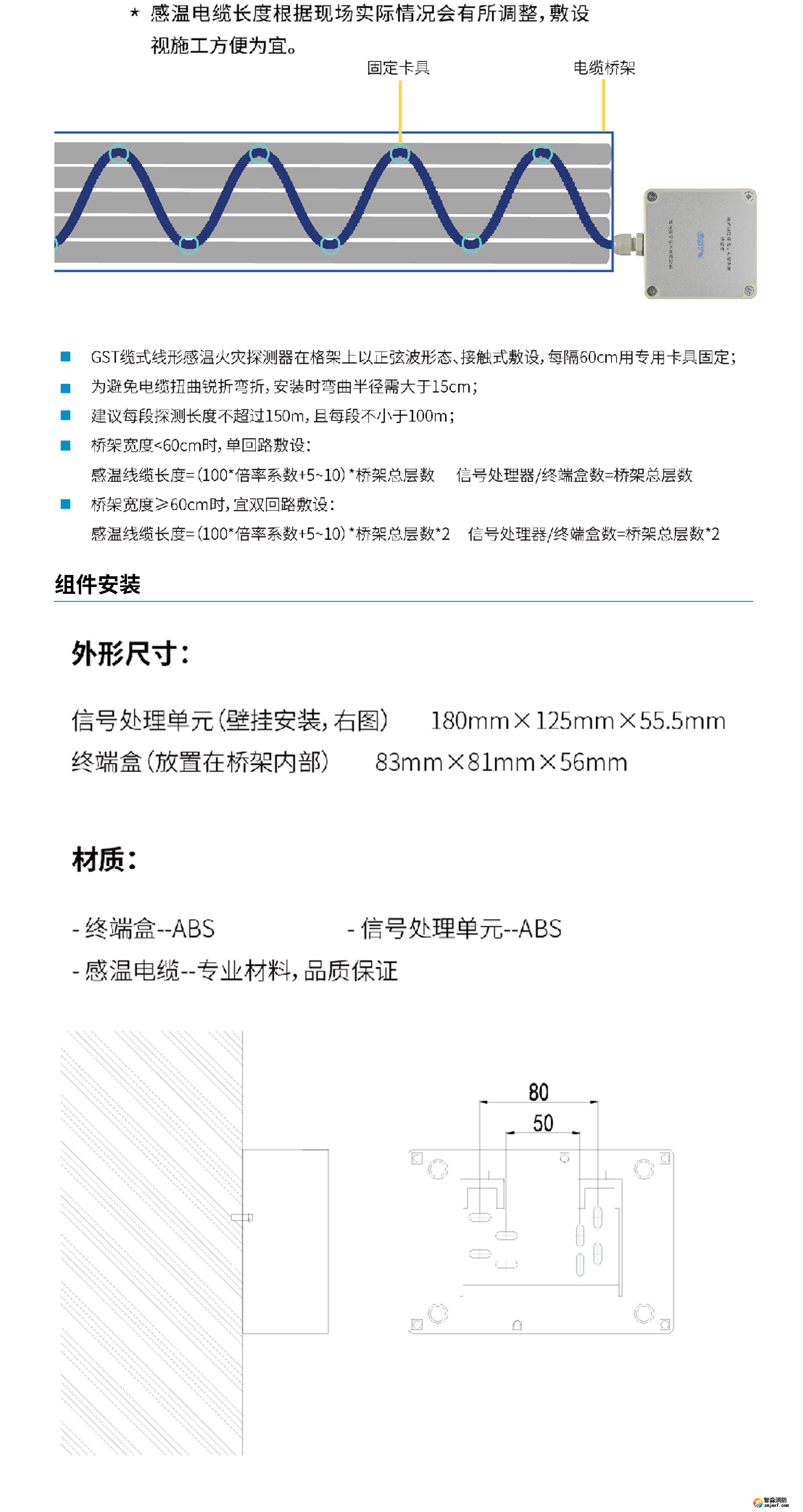 海灣JTW-LD-GST105B纜式線型感溫火災探測器終端盒參數(shù)3